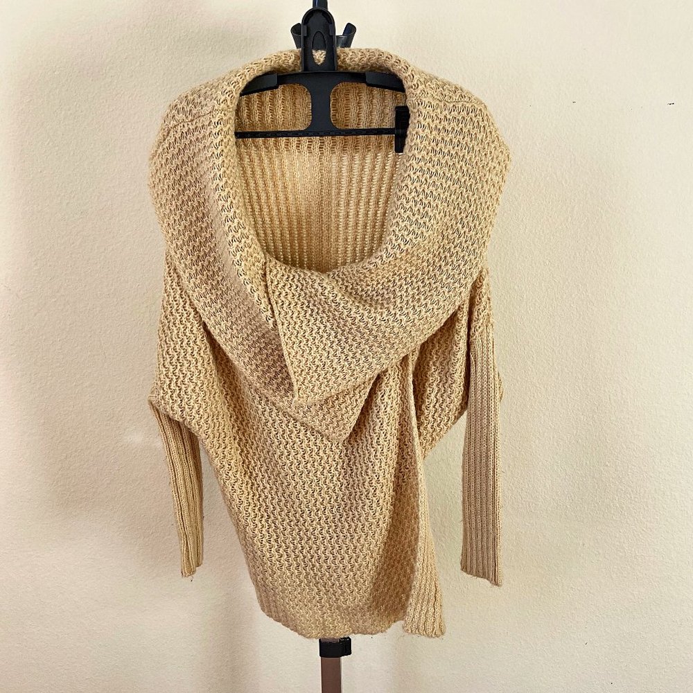 Wool Knit Wrap Sweater - image 1